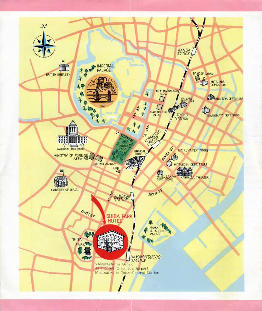 Map: Shiba Park Hotel, c. 1955.
