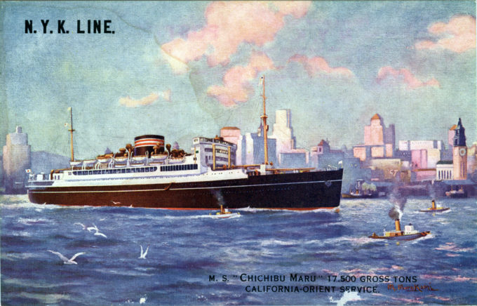 N.Y.K. Line, Chichibu-maru, San Francisco, CA, c. 1930.