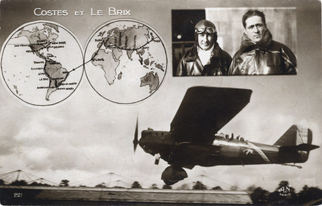 Costes & Le Brix, 1928, and their Breguet 19 G.R. Nungesser-Coli aircraft.