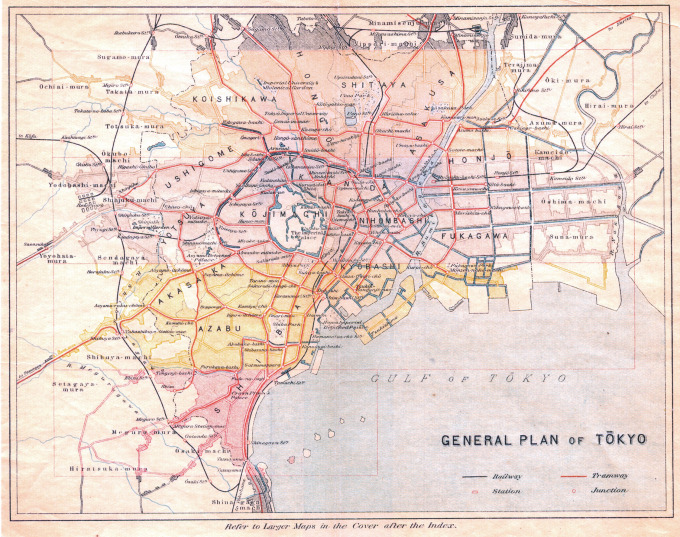 Map: General Plan of Tokyo City, c. 1930.