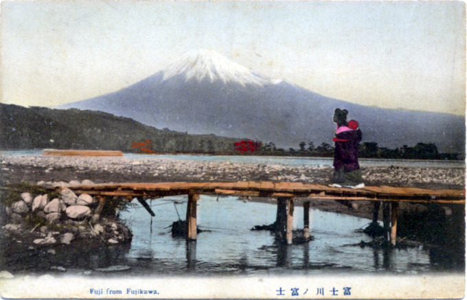 Fuji from Fujikawa, c. 1910.