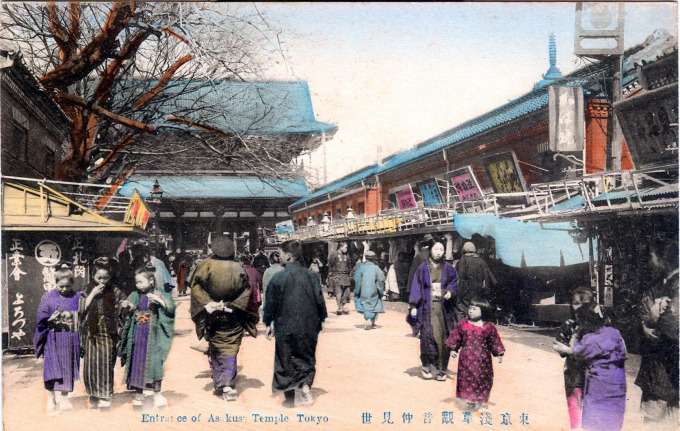 Entrance of Asakusa Temple, Tokyo, c. 1910.