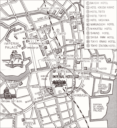 Map: Imperial Hotel (1960).