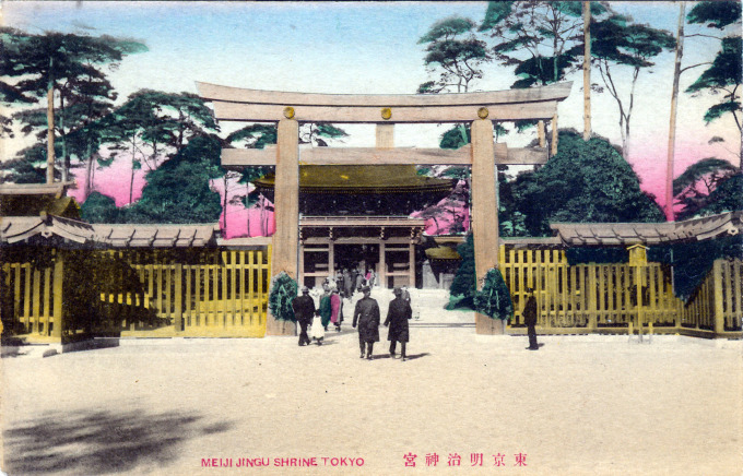 Main Shrine of Meiji Jingu, Tokyo, c. 1925.