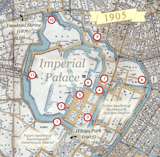 Map: Imperial Palace gates (c. 1905)