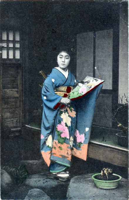 Geisha & kimono, c. 1910.