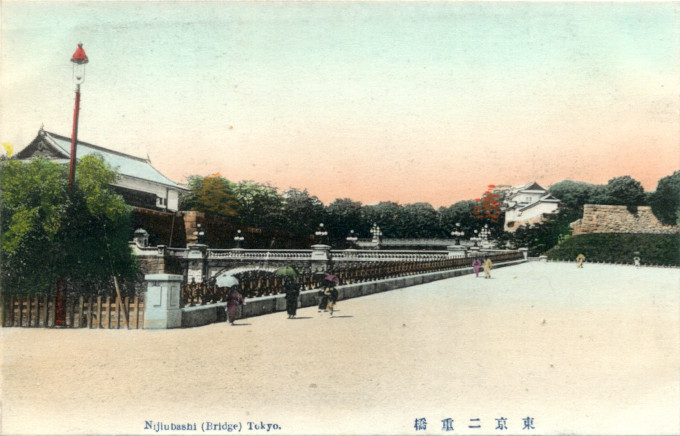 Nijubashi Bridge, Imperial Palace grounds, c. 1910