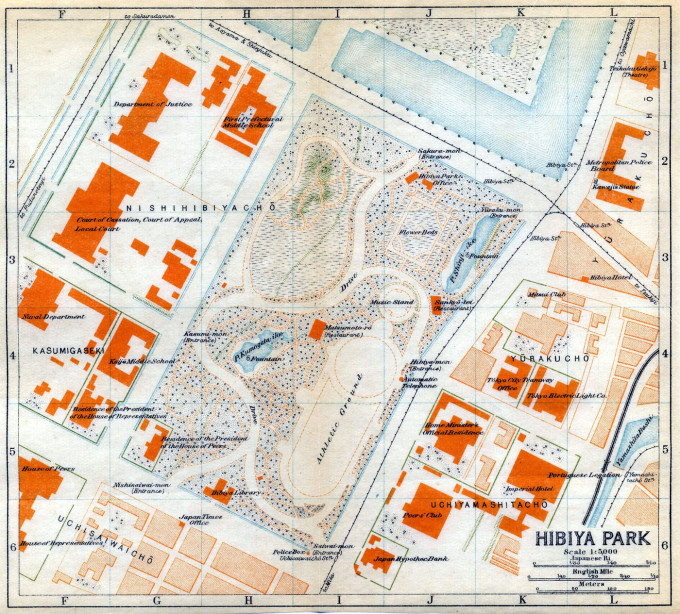 Map: Hibiya Park, c. 1920.