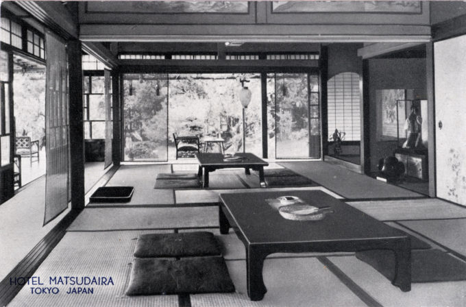 Hotel Matsudaira Japanese dining room, c. 1950.
