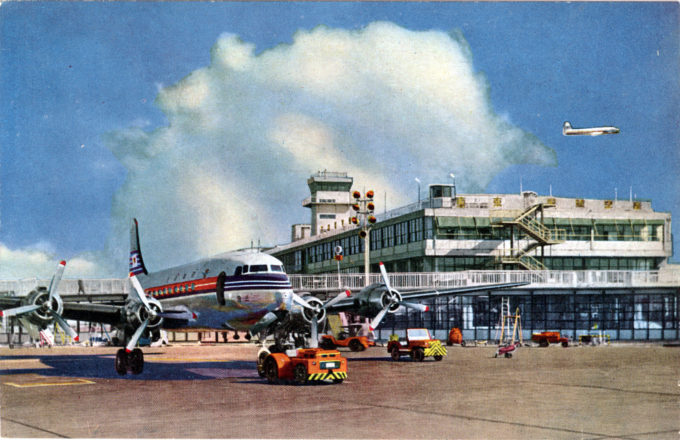 JAL DC-6, c. 1960, at Haneda Airport.