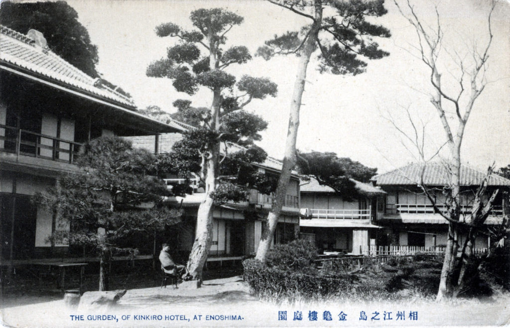 Garden of the Kinkiro Hotel, Enoshima, c. 1910.