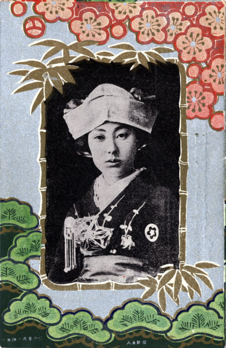 Teruha, the Nine-fingered geisha, Art nouveau motif, c. 1910.