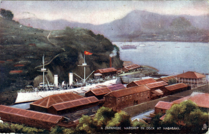 Mitsubishi dockyard, Nagasaki, c. 1910.
